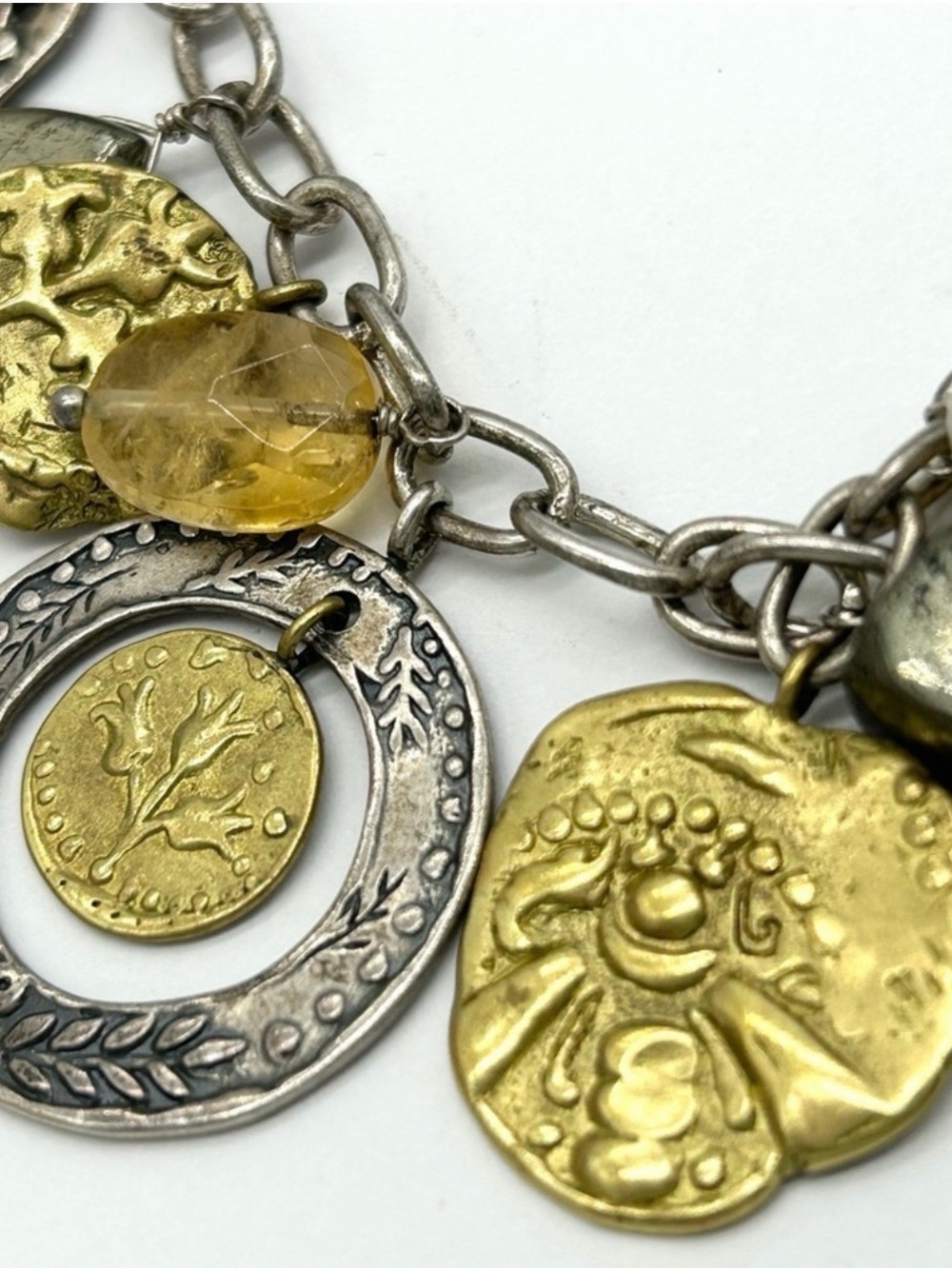Rare Silpada Bracelet Silver and Gold Charm Bracelet up to 8.5” Wrists 💋